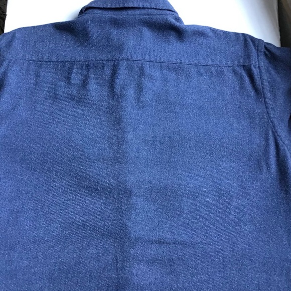 ETRO  blue cotton flannel button -down shirt  Sz 18~45 made in Italy 🇮🇹 - Picture 5 of 13